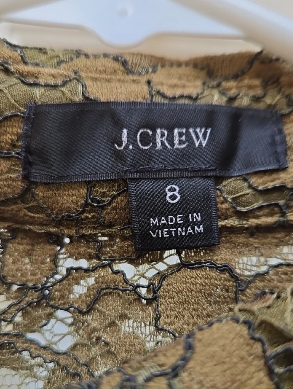 J. Crew Womens Moss Green Lace Button-Up Blouse with Cami - Picture 2 of 5
